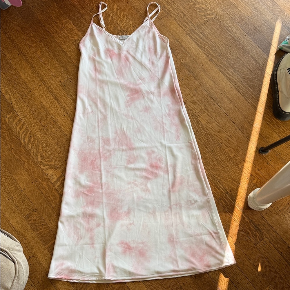 All Saints Pink Tie-Dye Midi Slip Dress - Spaghetti Strap